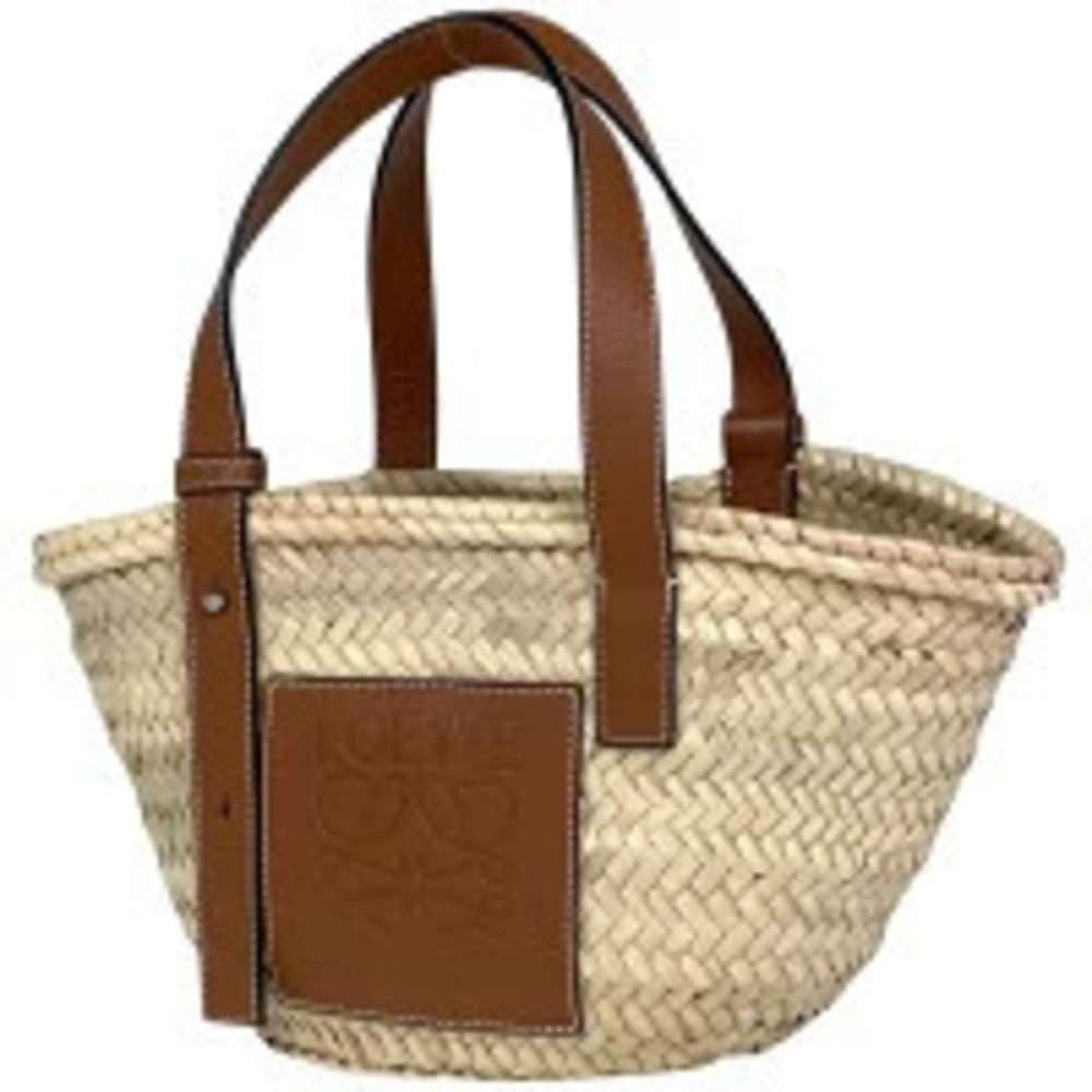 Loewe Basket Bag Anagram Palm Leaf Handbag Raffia